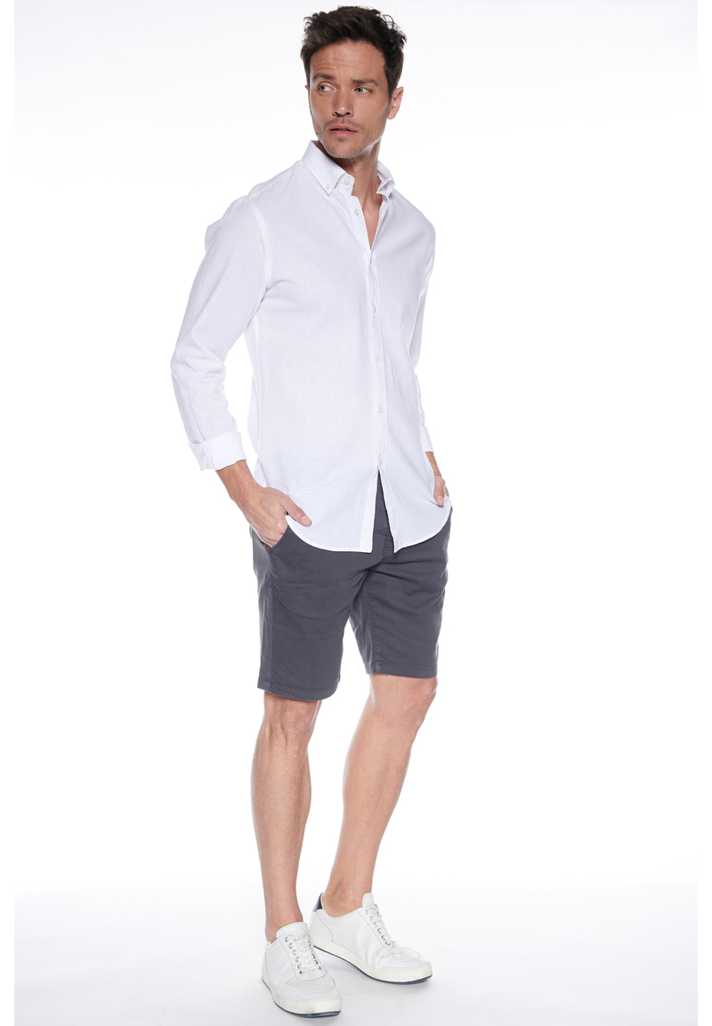 Leinen Hemd Slim Fit In Weiss Der Offizielle Steffen Klein Onlineshop