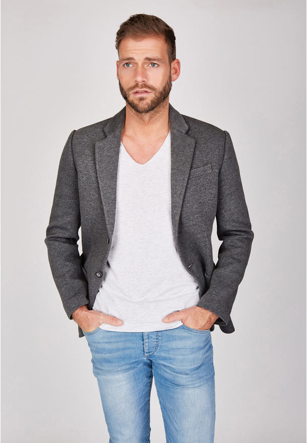 Weiches Sweat Sakko, grau Detailansicht 1