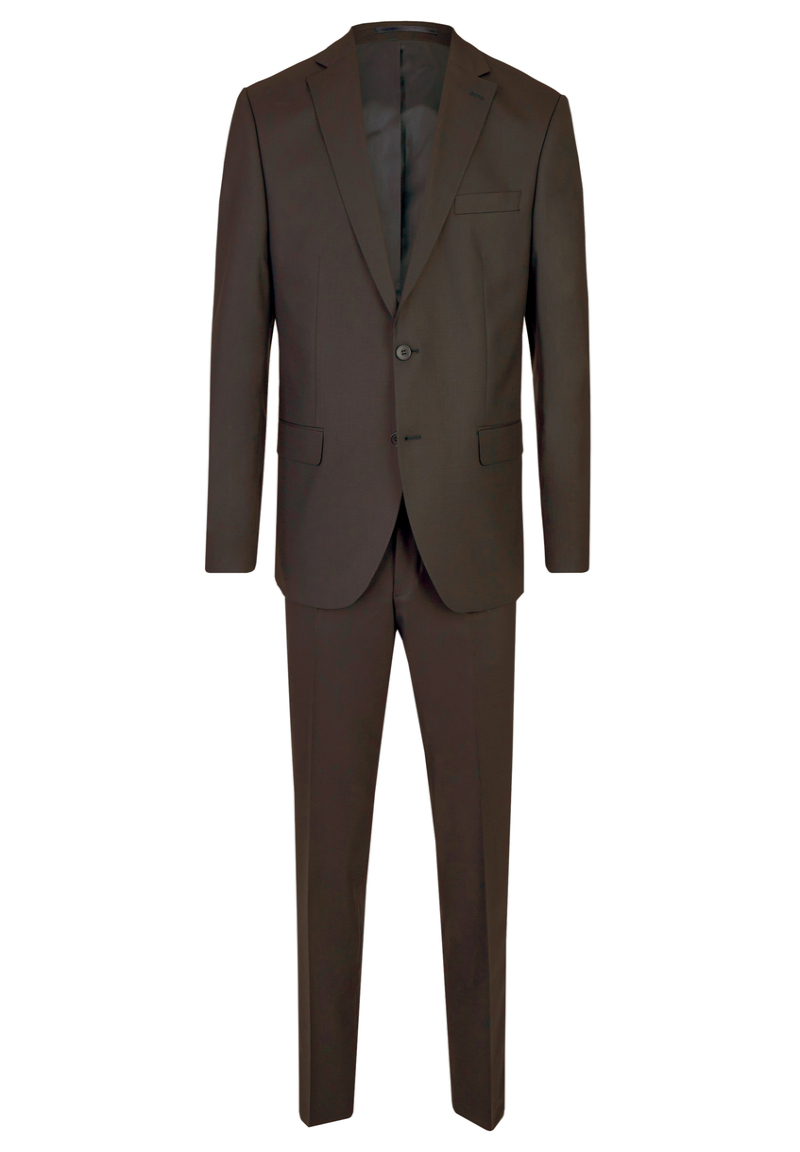 Anzug Regular Fit elastisch, Brown 