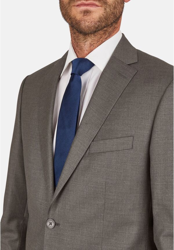 Business suit wool stretch comfortable Regular Fit, Taupe Detailansicht 2