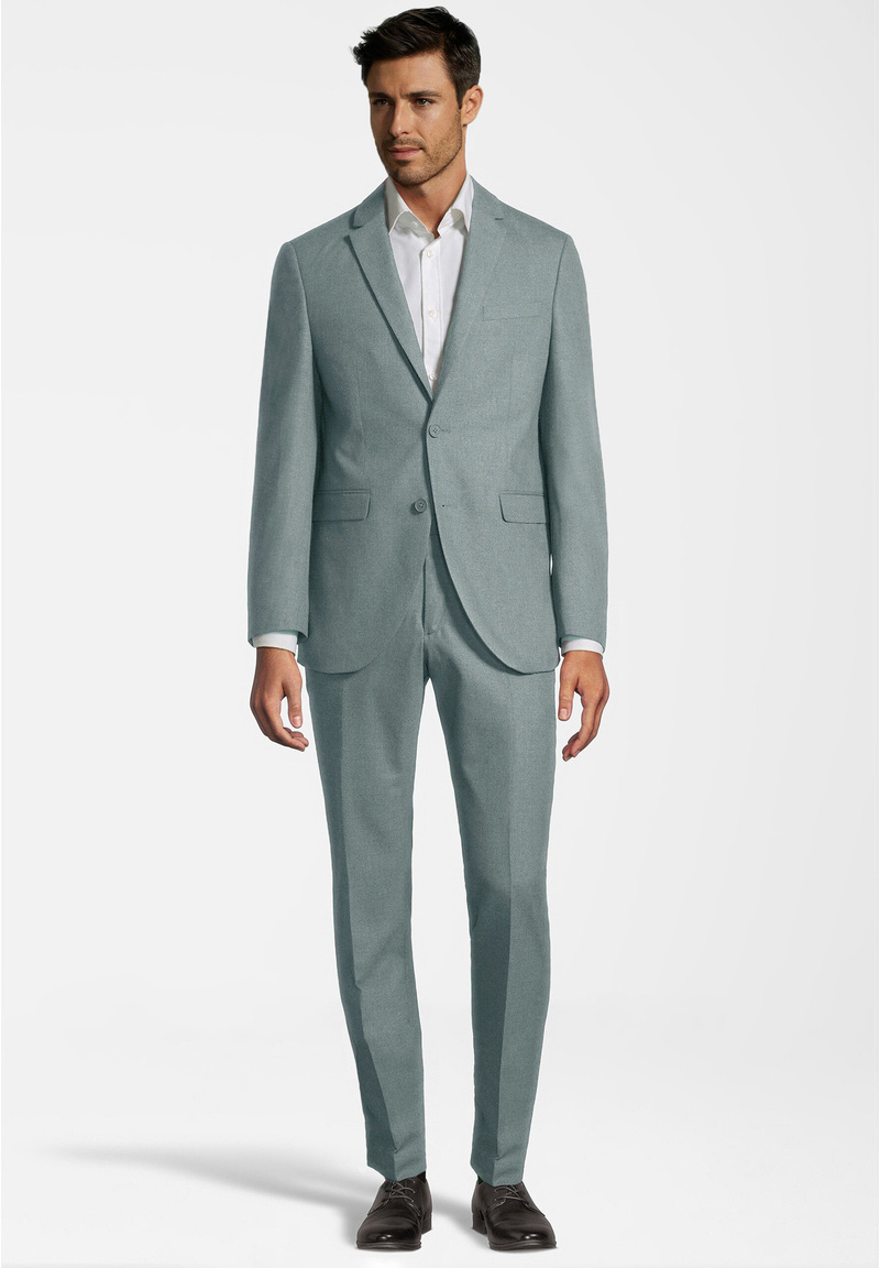 Anzug Regular Fit elastisch, Salbei Frontansicht