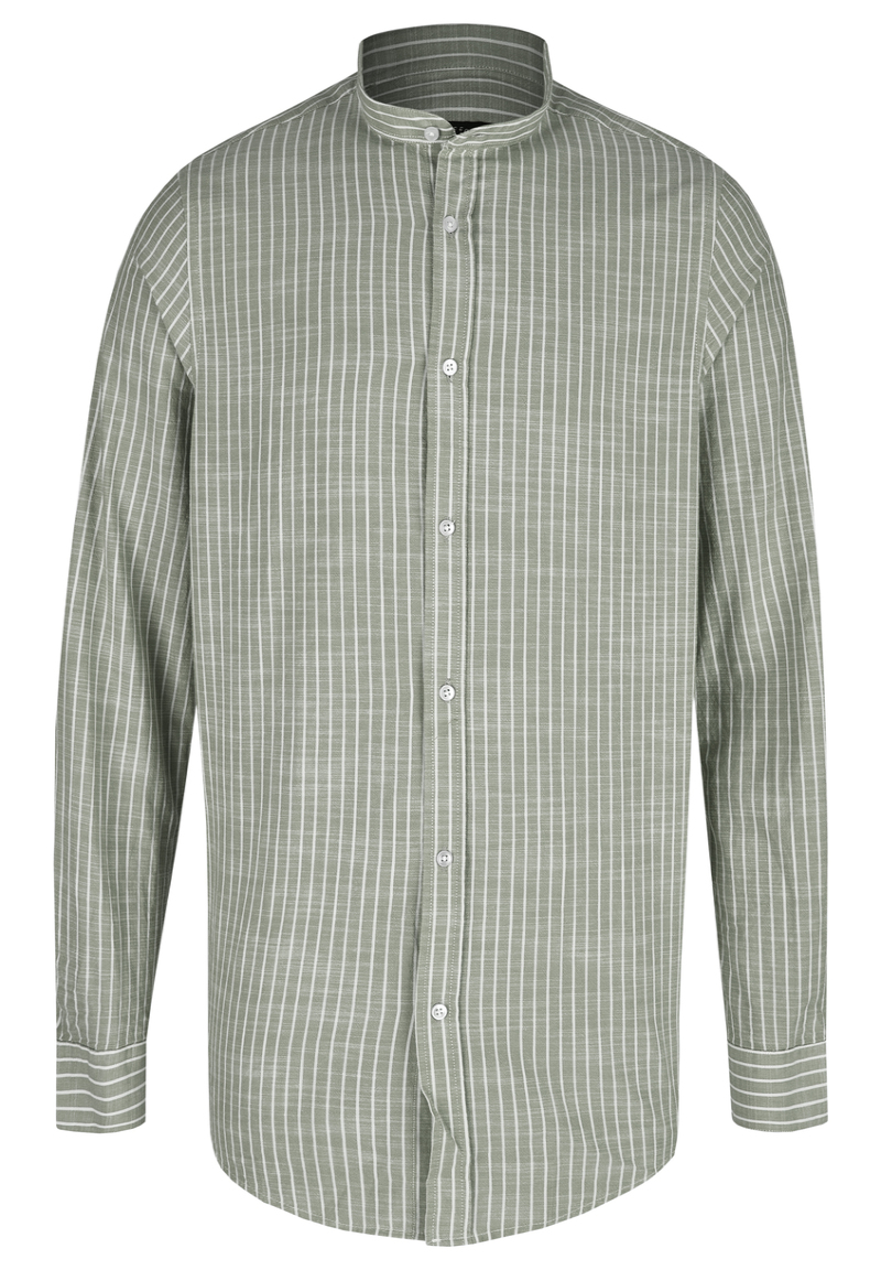 Hemd in Leinen-Optik, Khaki