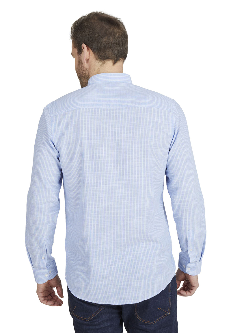 Hemd in Leinen-Optik, Hellblau Rückansicht