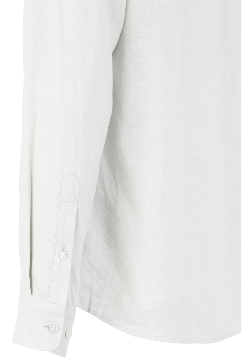 Leinen-Hemd Slim Fit, Weiss 