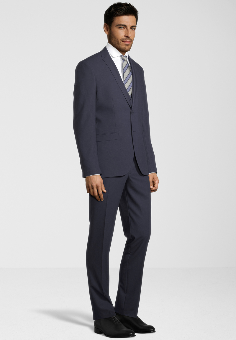 Business Anzug 3-teilig Dreiteiler mit Weste, Marine Detailansicht 2