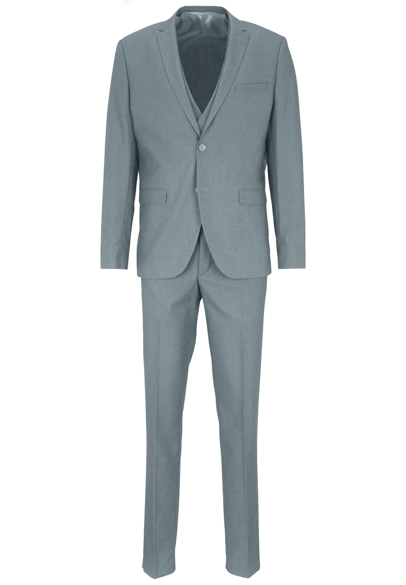 Business Anzug 3-teilig Dreiteiler mit Weste, salbei