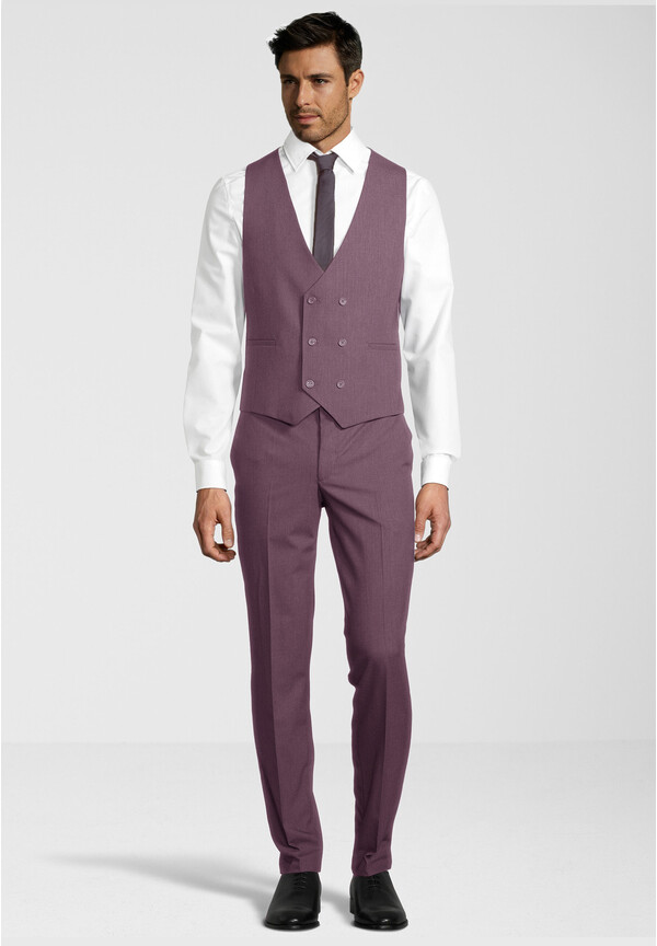 Business Anzug 3-teilig Dreiteiler mit Weste, wine Detailansicht 2