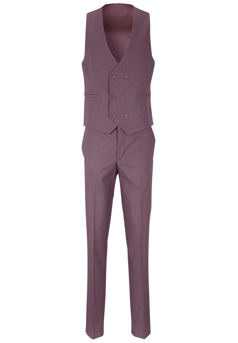 Business Anzug 3-teilig Dreiteiler mit Weste, wine