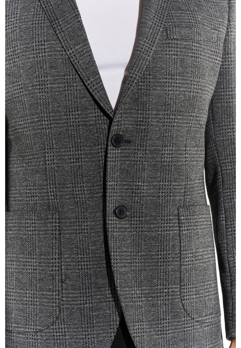 Sakko Jersey Fischgrat, Grau-schwarz