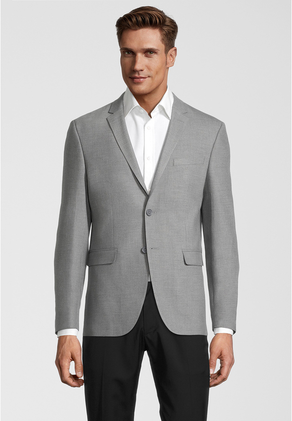 Sakko Struktur elastisch, Grau melange Frontansicht