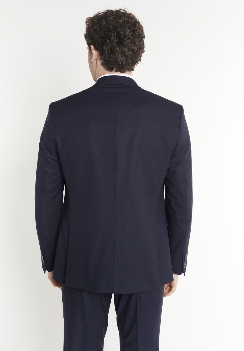 Herren Anzug Dreiteilig, Marine Rückansicht