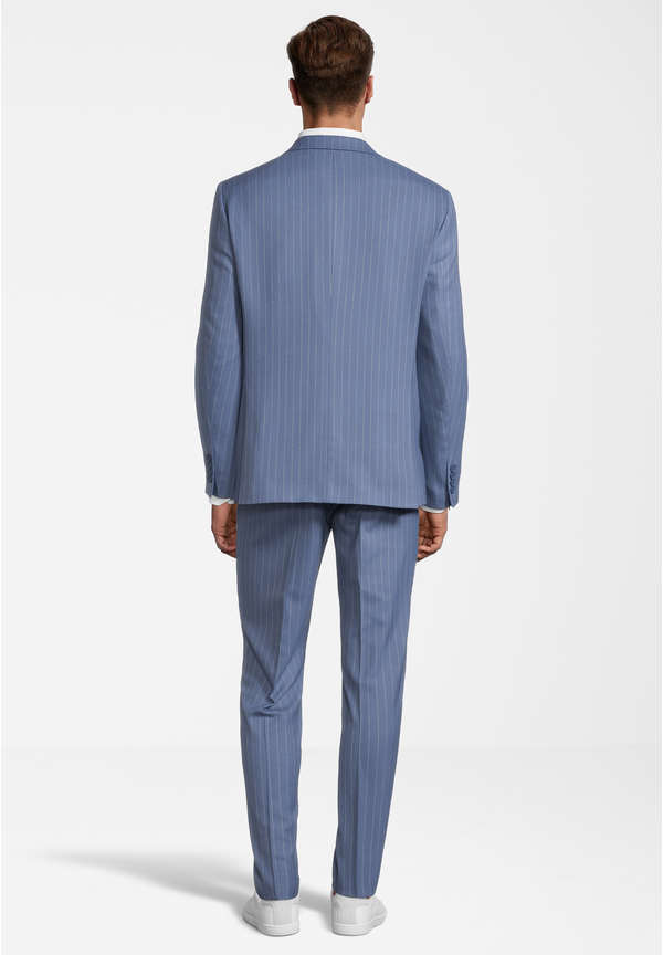 Anzug Slim Fit Nadelstreifen, Hellblau Rückansicht