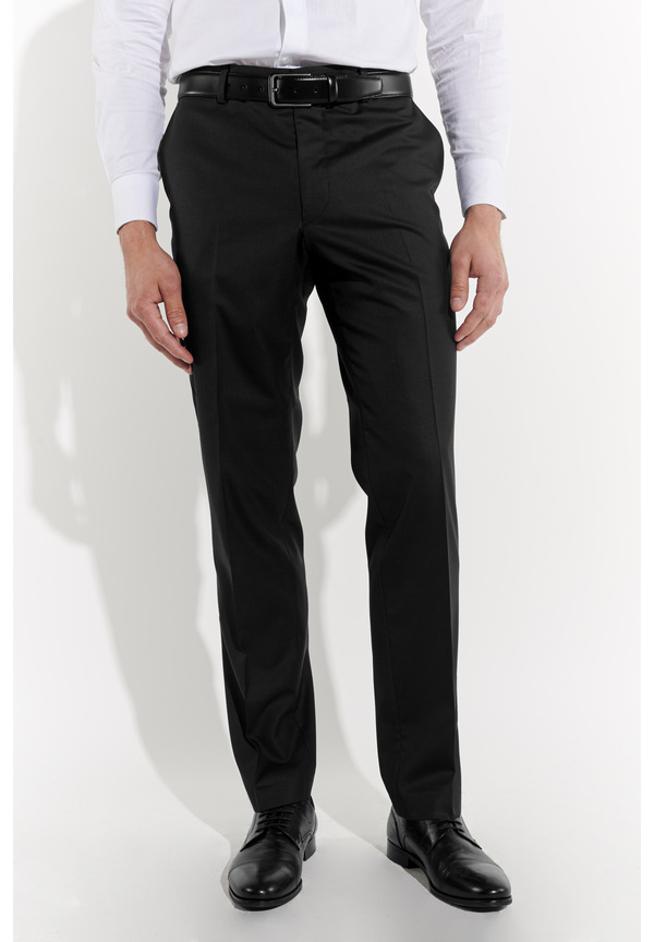 Anzughose Regular Fit elastisch, schwarz Frontansicht