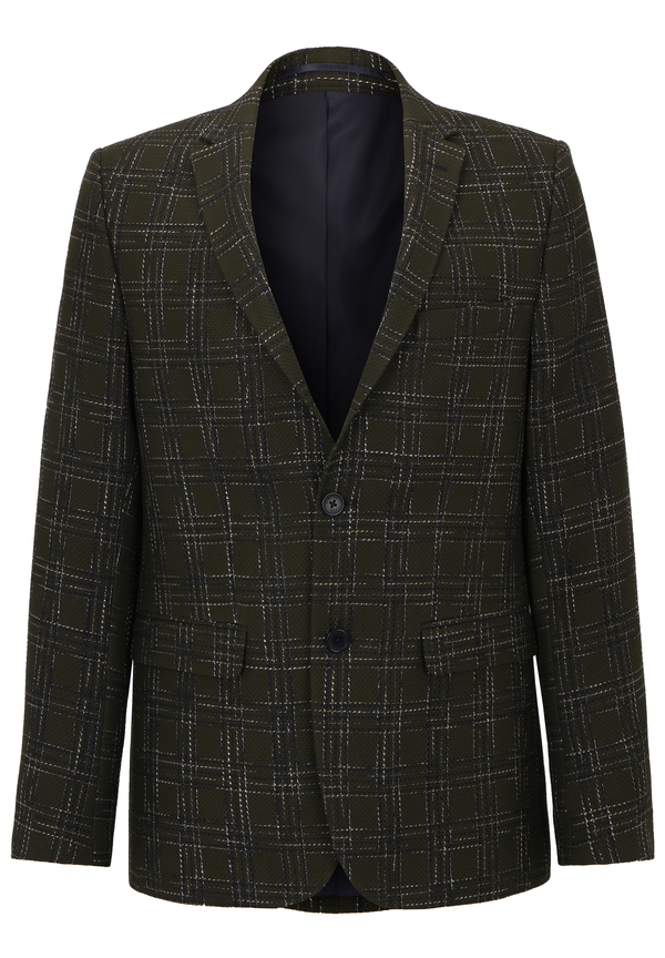 Sakko kariert, khaki Detailansicht 2