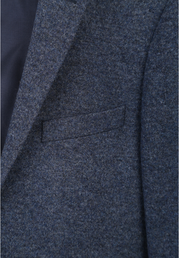 Jersey Sakko Wolle Melange, blau melange