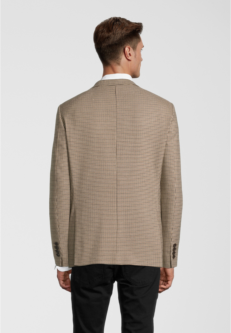 Sakko Hahnentritt, beige-schwarz Rückansicht