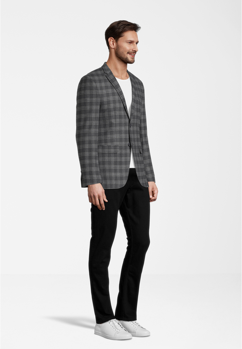 Sakko Karo, marine kariert Detailansicht 1