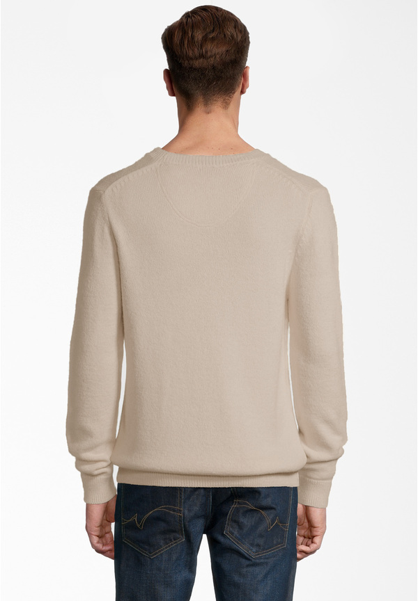 Pullover Rundhals Soft Touch, beige Rückansicht