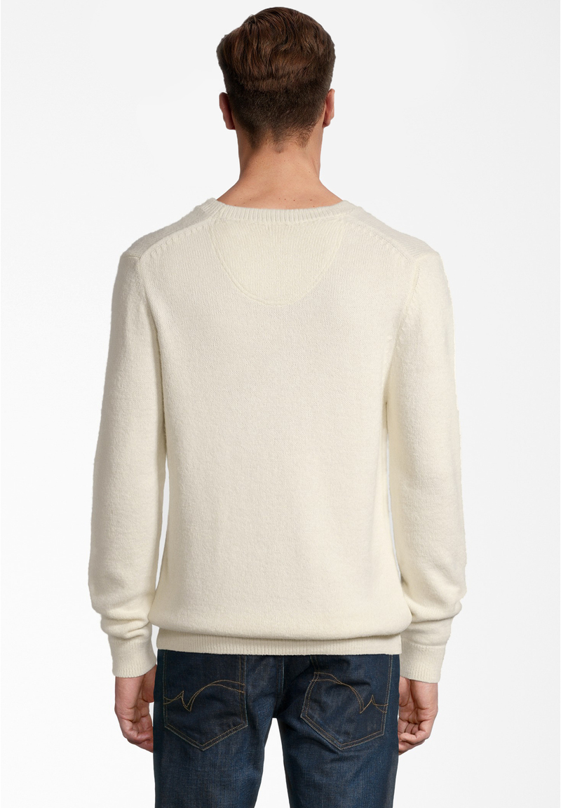 Pullover Rundhals Soft Touch, creme Rückansicht