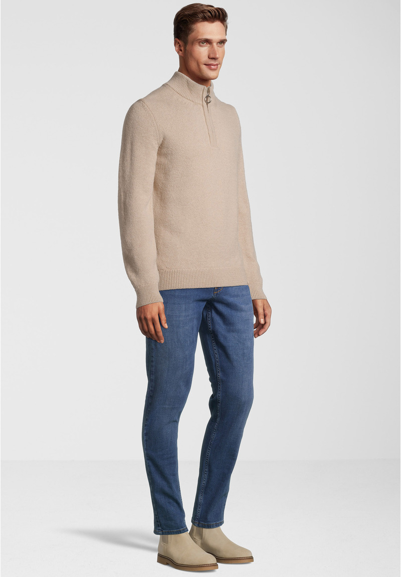 Pullover Troyer Soft Touch, beige Detailansicht 1