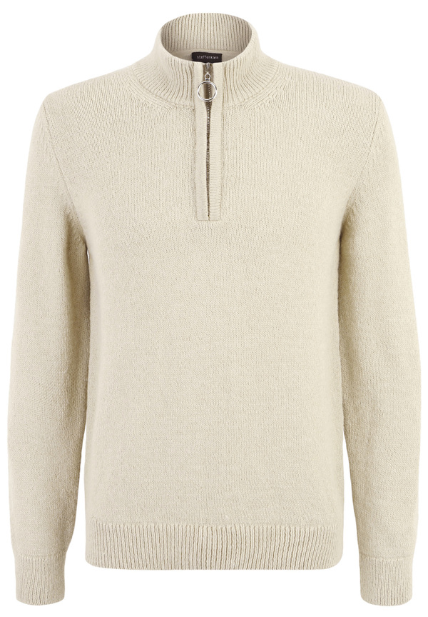 Pullover Troyer Soft Touch, creme Detailansicht 2
