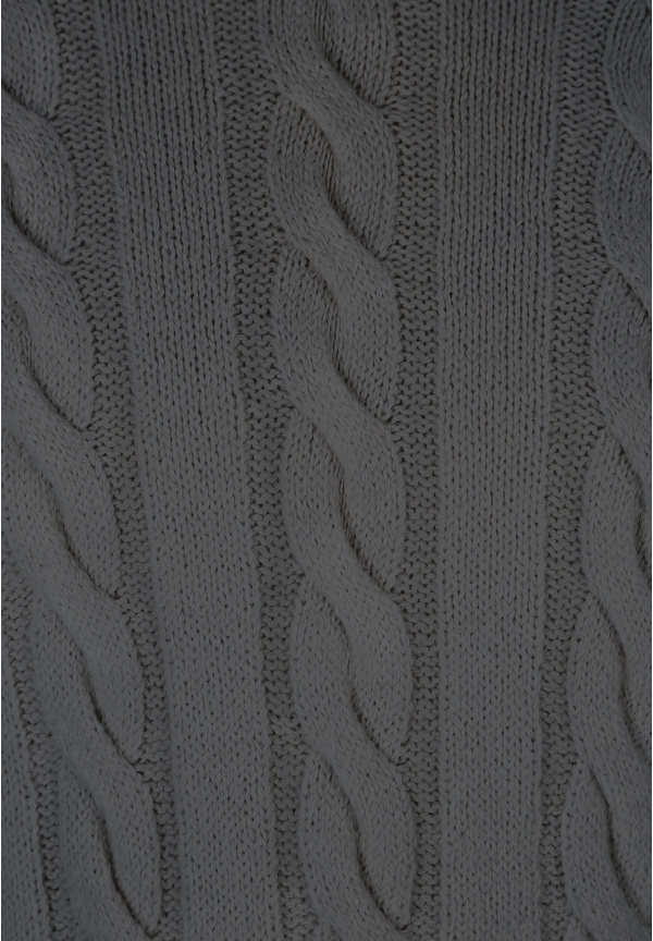 Pullover Zopfmuster Soft Touch, grau Detailansicht 2