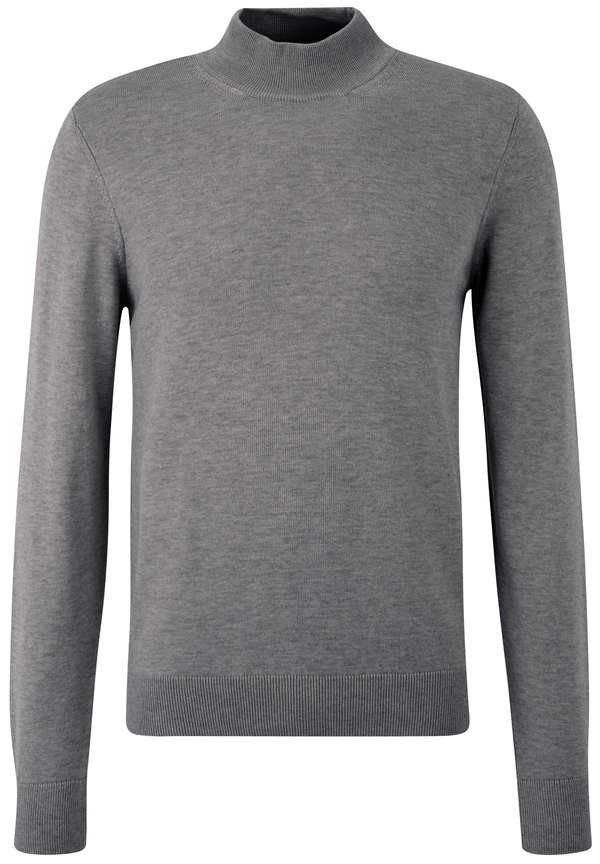 Pullover Stehbund Baumwoll Mix, grau melange Detailansicht 2