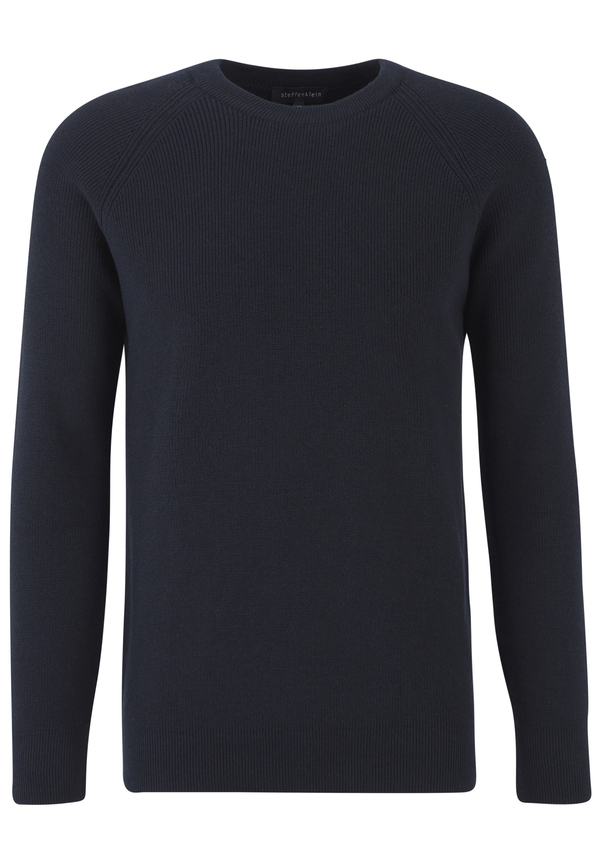 Pullover Raglan Baumwoll Mix, Marine Detailansicht 2