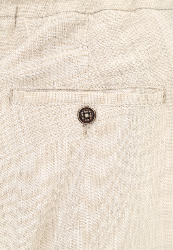 Hose im Jogging-Stil und Leinen-Look, sand Detailansicht 2