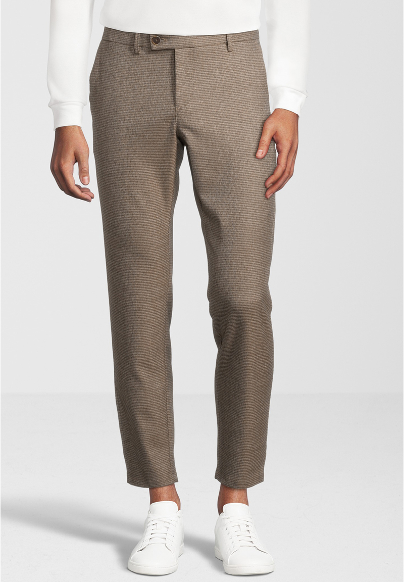 Hose knöchellang zweifarbig, beige Frontansicht