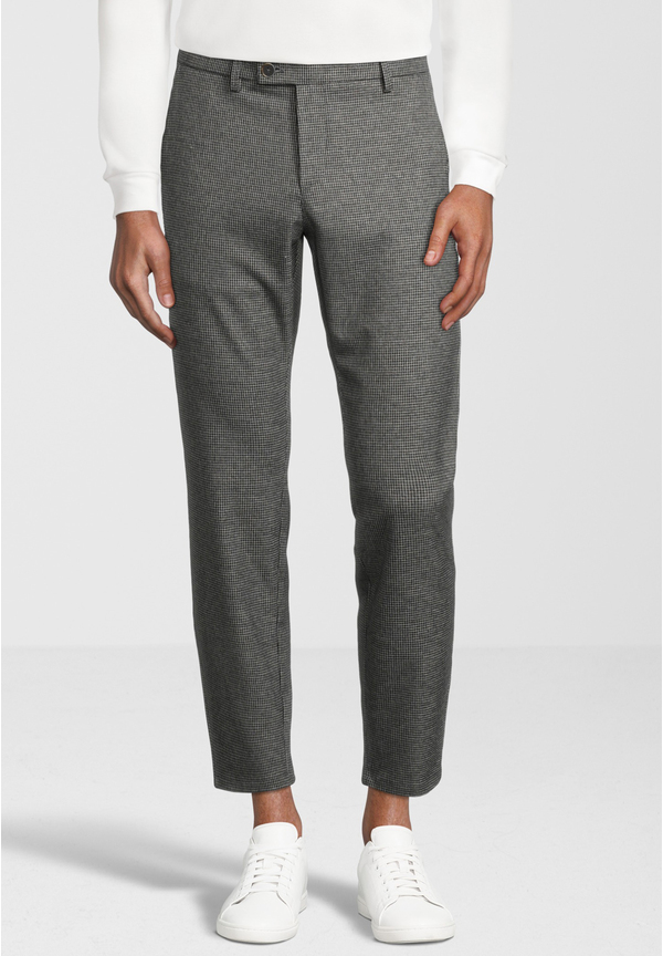 Hose knöchellang zweifarbig, schwarz-weiss Frontansicht