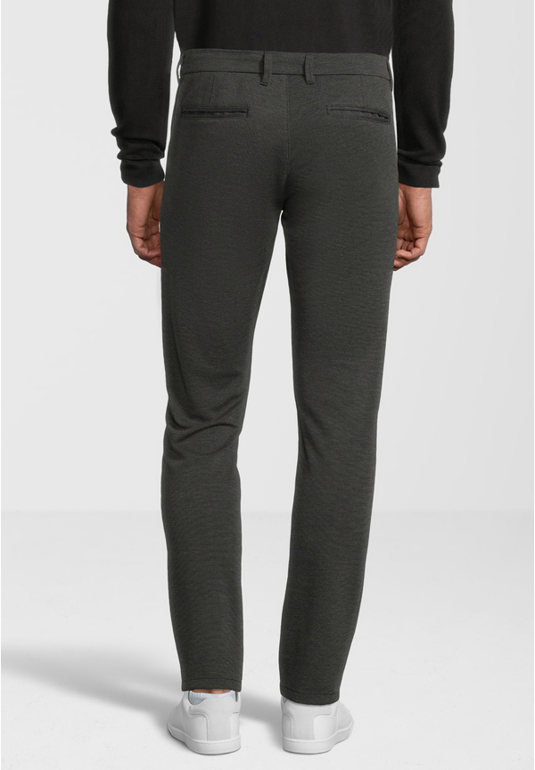 Herren Hose Fil a Fil elastisch, anthrazit Rückansicht