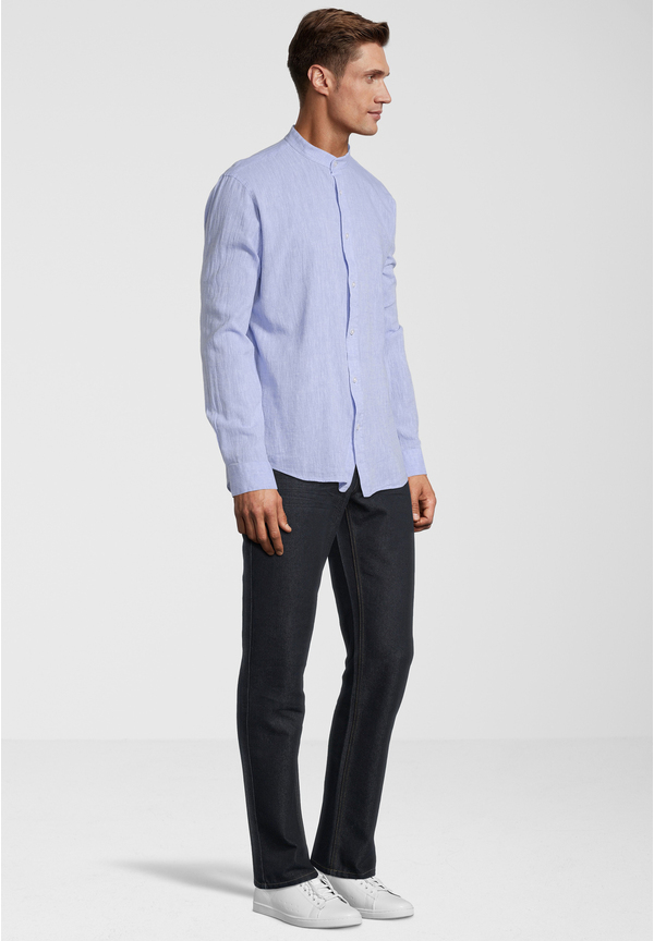 Hemd Stehbund Leinen-Mix, hellblau Detailansicht 1