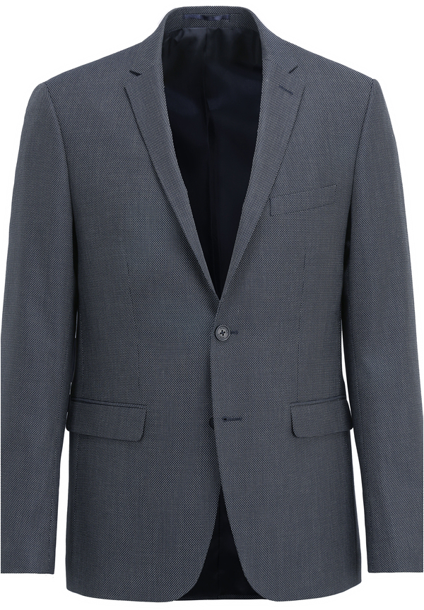 Sakko Fil a Fil Slim Fit, Marine Detailansicht 2