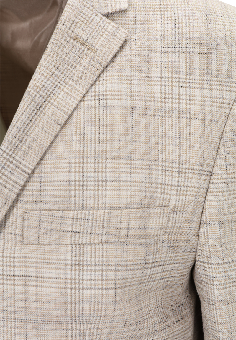 Kariertes Sakko Slim Fit, beige