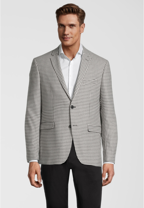 Sakko Hahnentritt, schwarz / creme Frontansicht