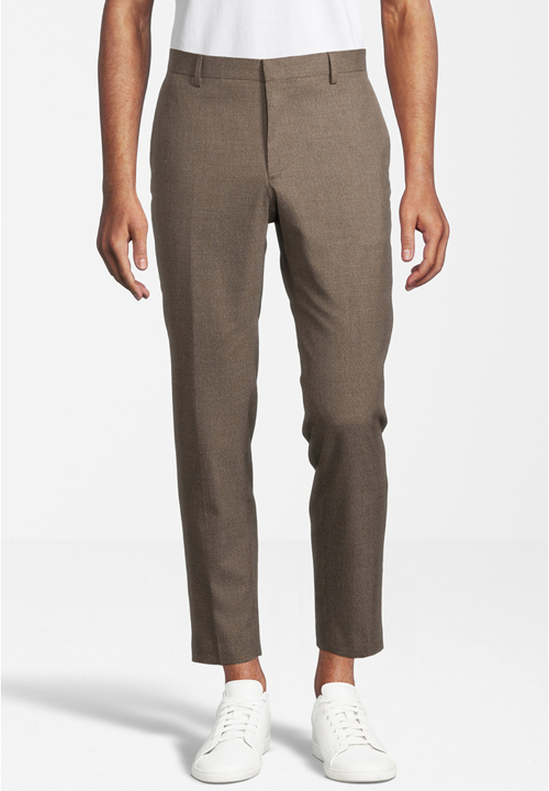 Hose knöchellang melange, braun Frontansicht