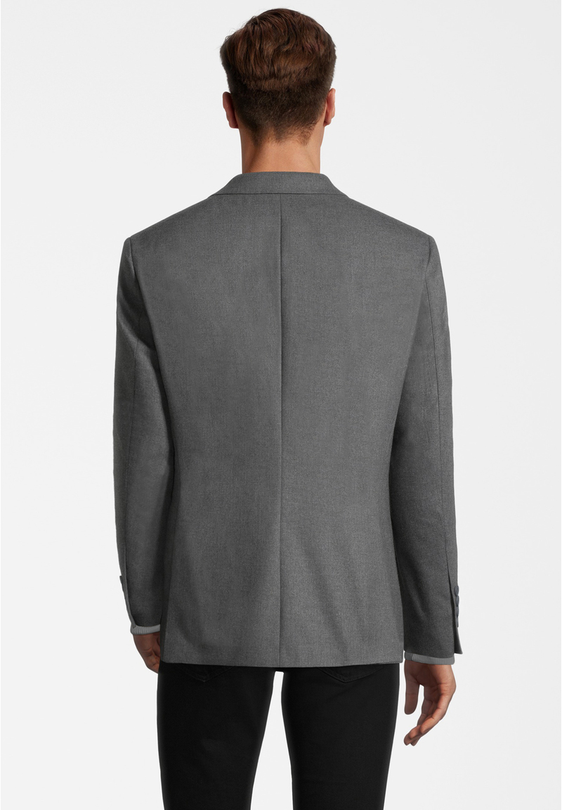 Sakko aufgesetzte Taschen, grau melange Rückansicht