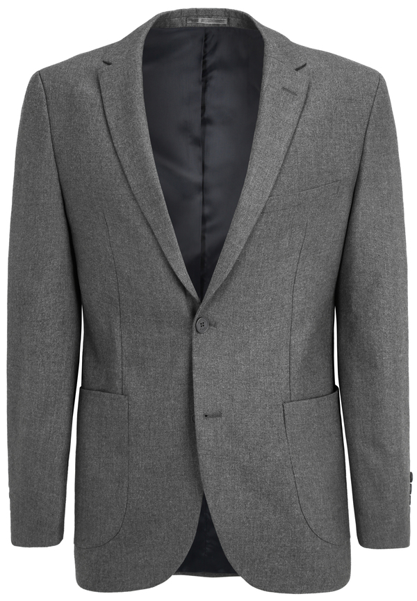 Sakko aufgesetzte Taschen, grau melange Detailansicht 2