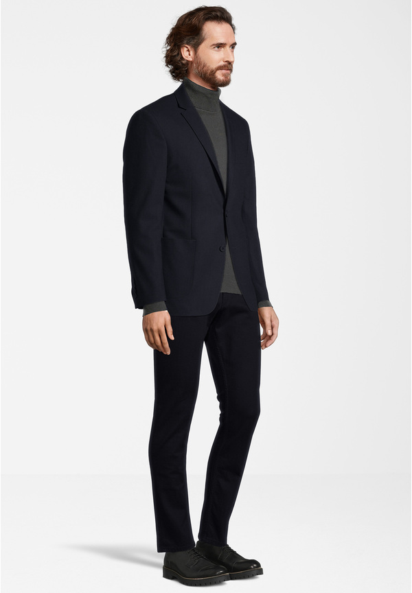 Sakko aufgesetzte Taschen, Marine Detailansicht 1