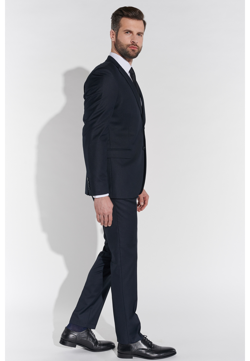 Designer Anzug Slim Fit, Marine Detailansicht 1