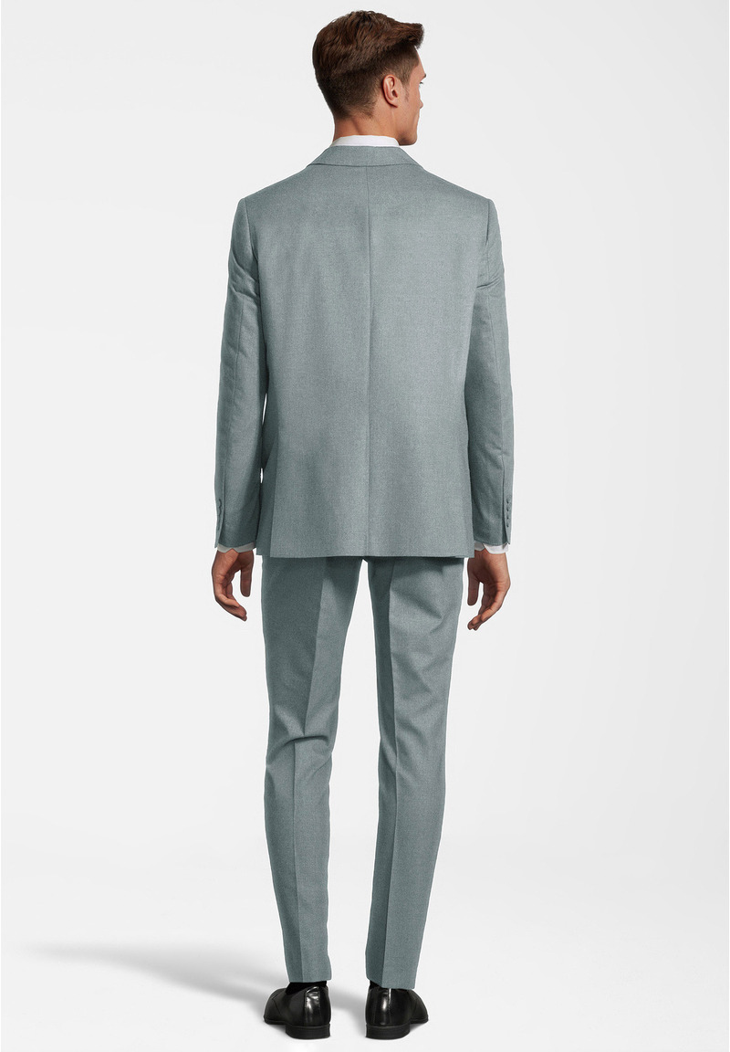 Designer Anzug Slim Fit, salbei Rückansicht